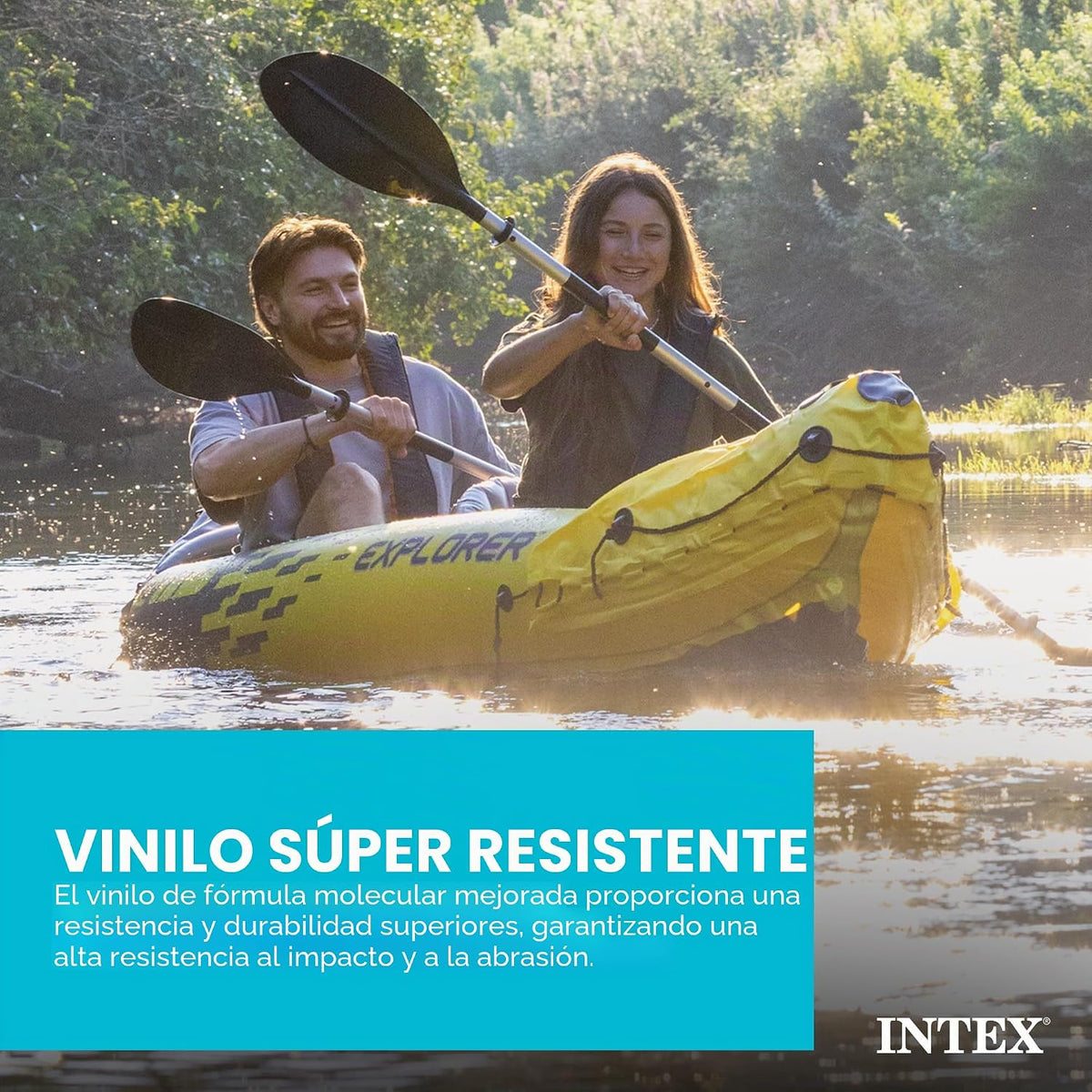 Intex Explorer K2 Kayak. 2-Person Inflatable Kayak Set with Aluminum Oars and High Output Air Pump