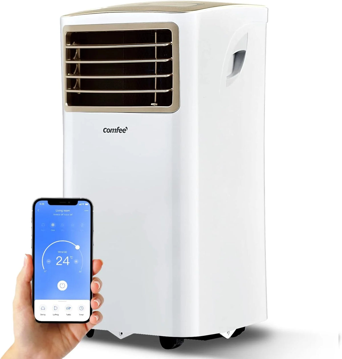 Comfee Mobiles Klimagerät MPPH-09CRN7. 9000 BTU 2.6kW. Kühlen&Ventilieren&Entfeuchten. Raumgröße bis 88m³(33㎡). Mobile Klimaanlage mit Abluftschlauch