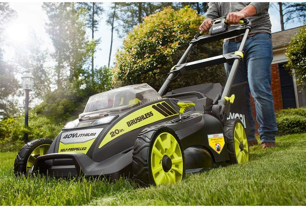20 RY40190 40-Volt Brushless Lithium-Ion Cordless Battery Self Propelled Lawn Mower with 5.0 Ah Battery and Charger Included