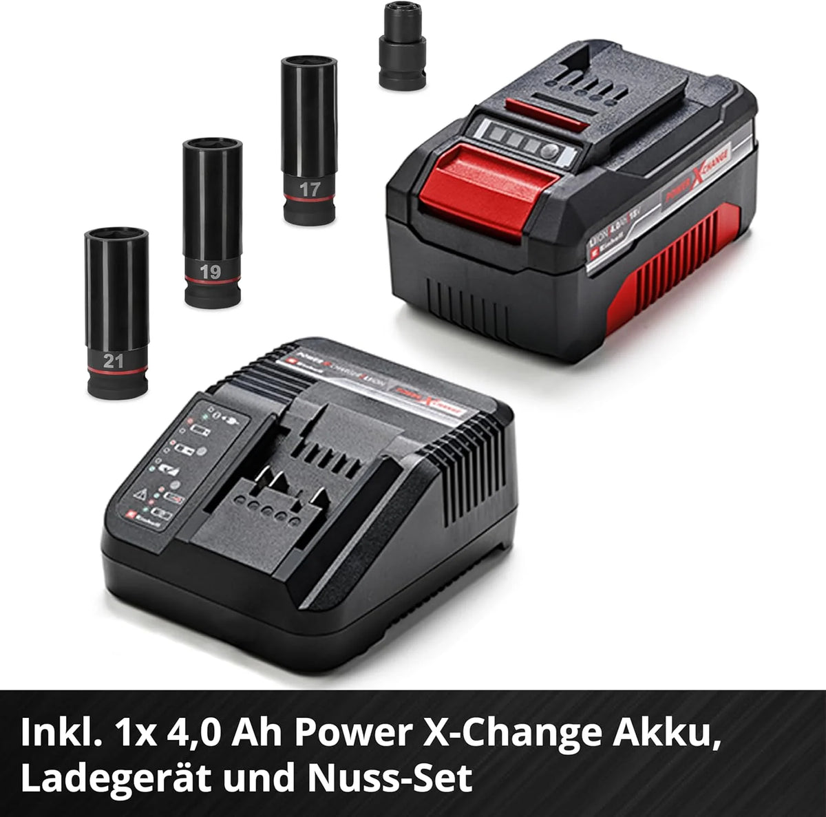 Einhell Professional Akku-Schlagschrauber IMPAXXO 18/450 (1x4.0Ah) Power X-Change (18 V. 450 Nm. Brushless. Außenvierkant-Aufnahme. inkl. 4 Ah Akku.