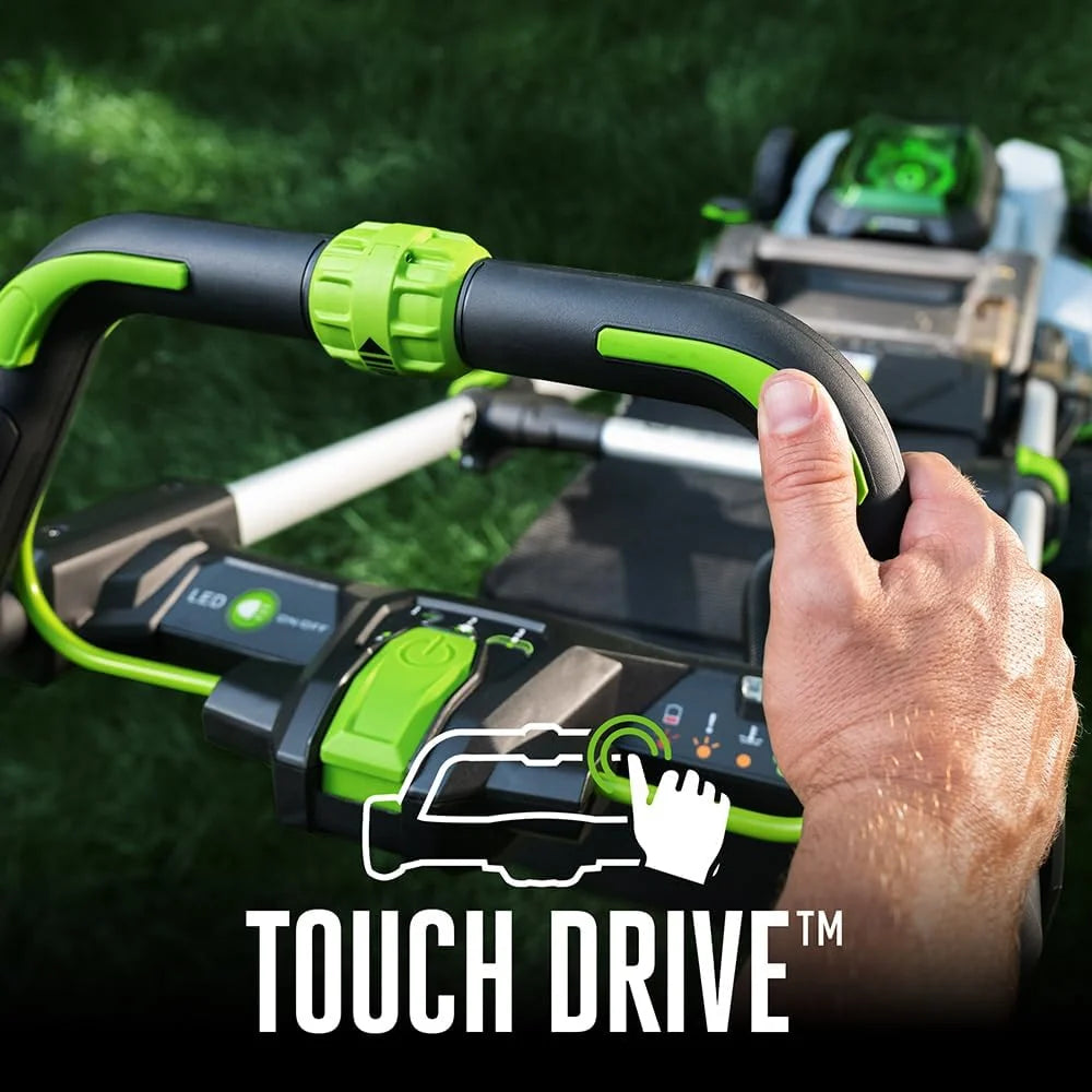 21-Inch 56V Self-Propelled Cordless Lawn Mower with 2 x 4.0Ah Batteries and Rapid Charger. Black