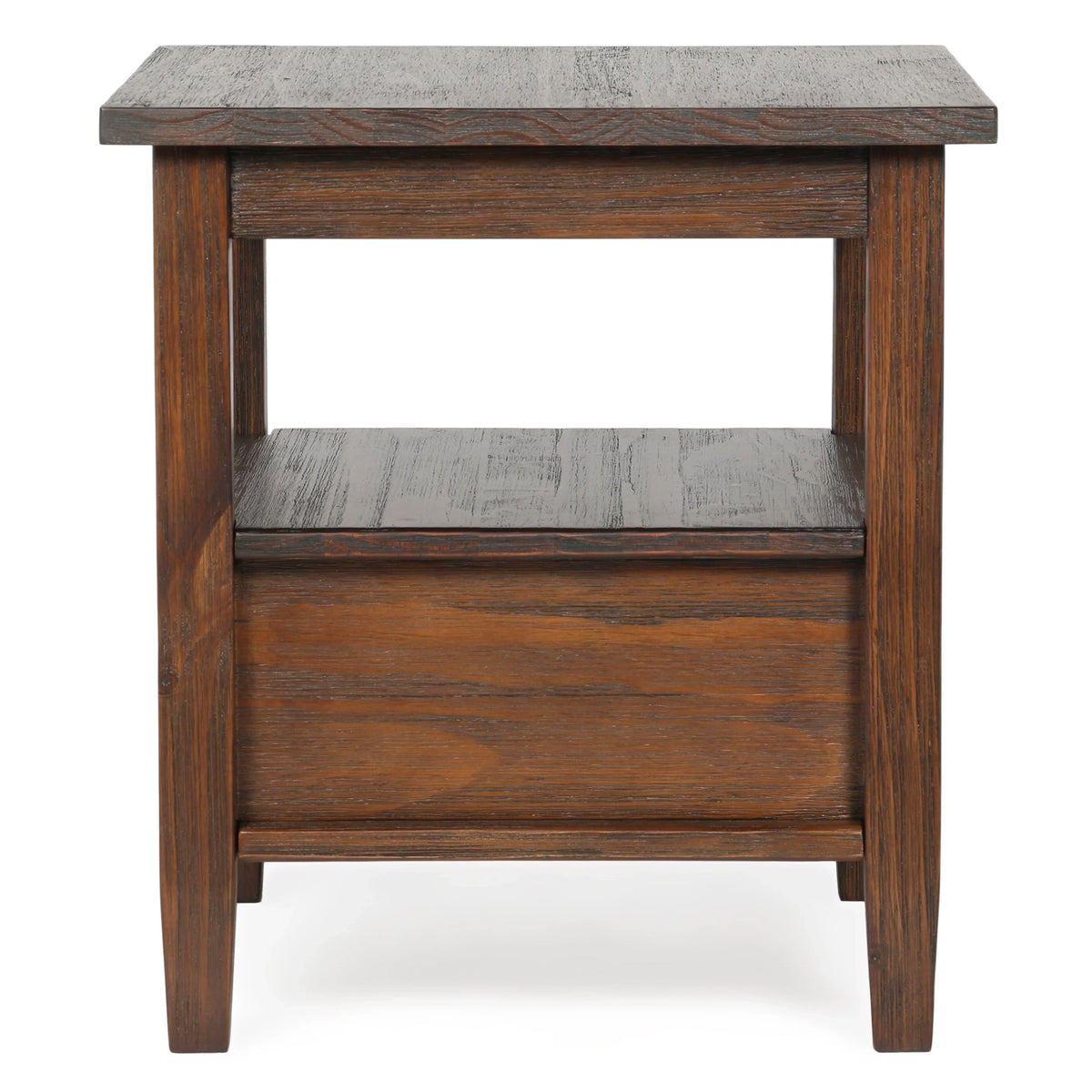 20 Inch Wide Solid Wood Rectangle End Table. Transitional Side Table