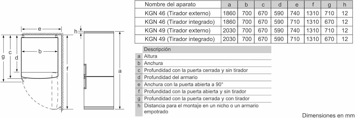 Bosch Serie 4 - Frigorífico combinado. NoFrost. alto 203 x ancho 70 cm. 438 L. Tecnología VitaFresh. Blanco - KGN49XIDQ