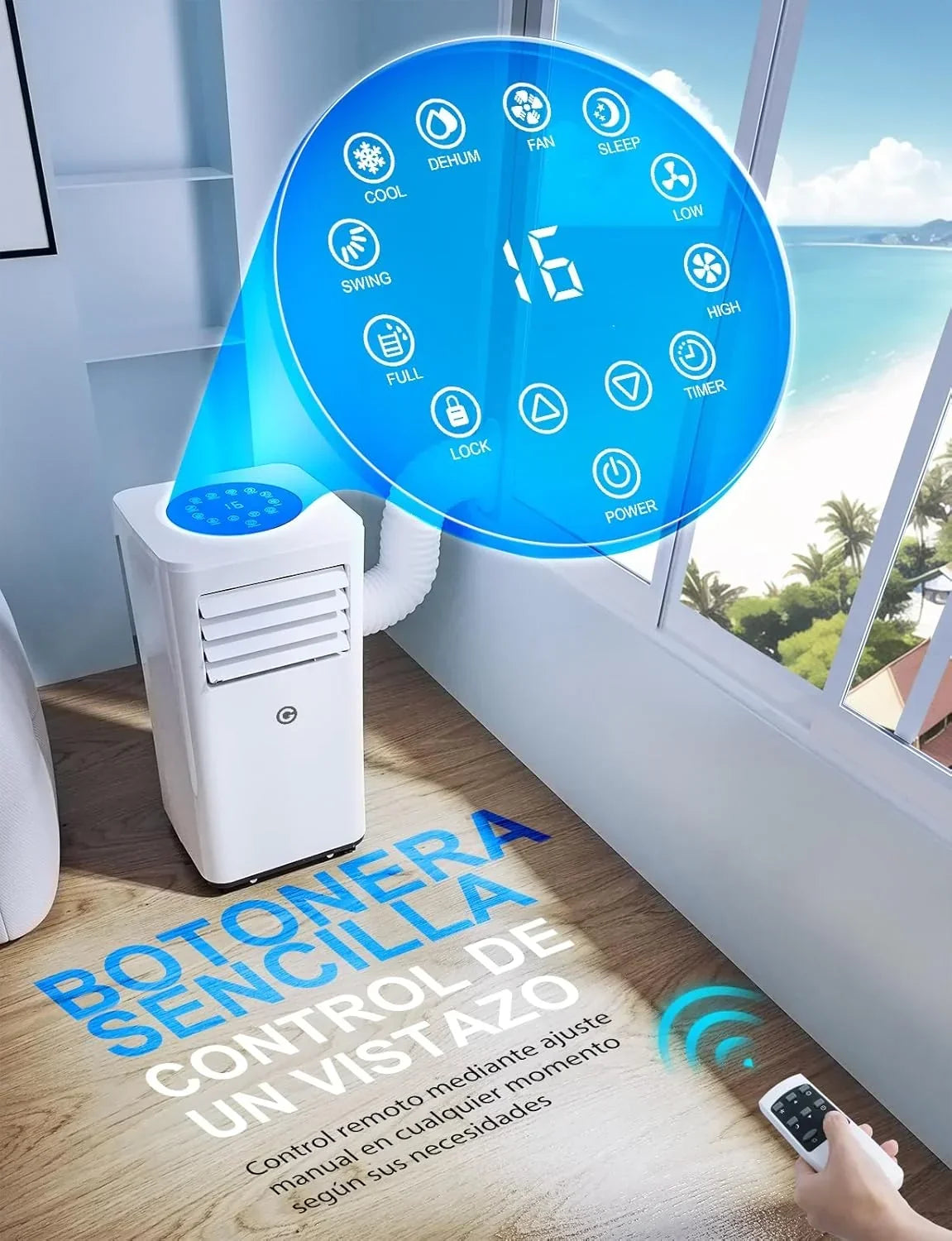 Aire Acondicionado Portátil 9000 BTU. 4 en 1