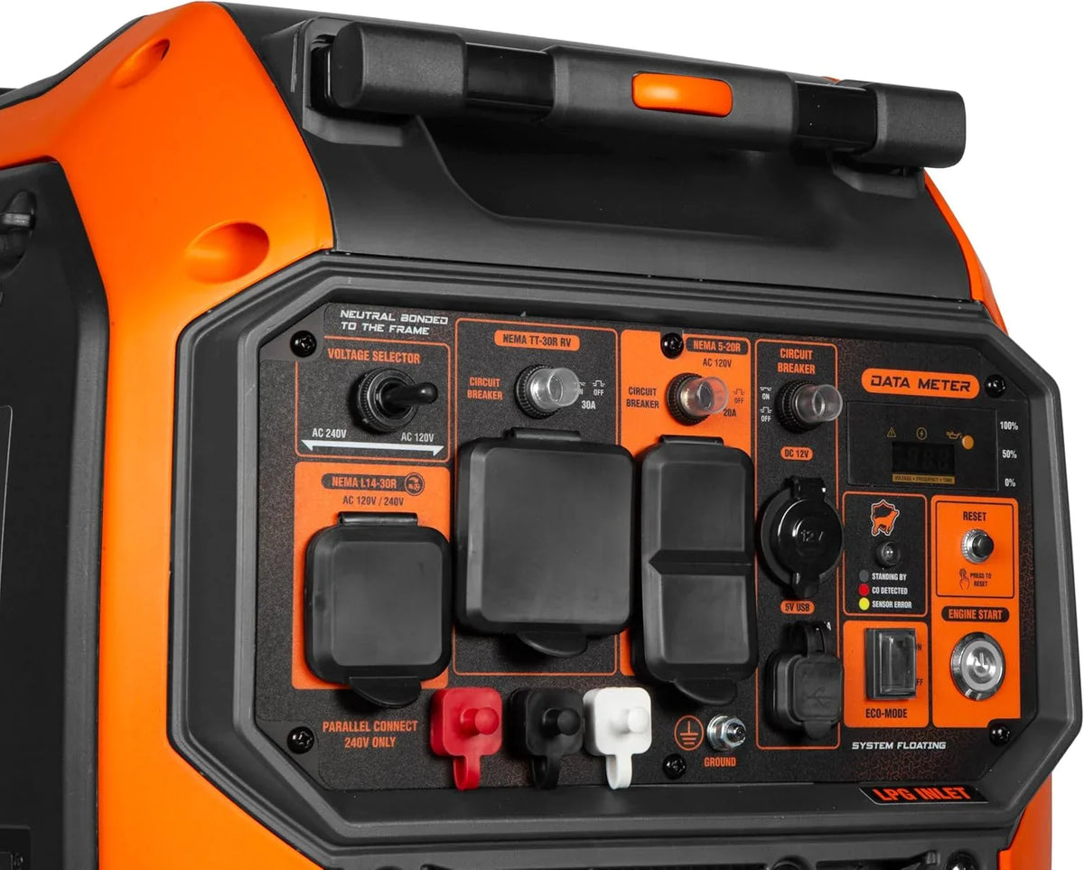 Quiet 6800-Watt Dual Fuel RV-Ready Electric Start Portable Inverter Generator with Fuel Shut Off and CO Watchdog for Electric Vehicle Backup (DF680iX)