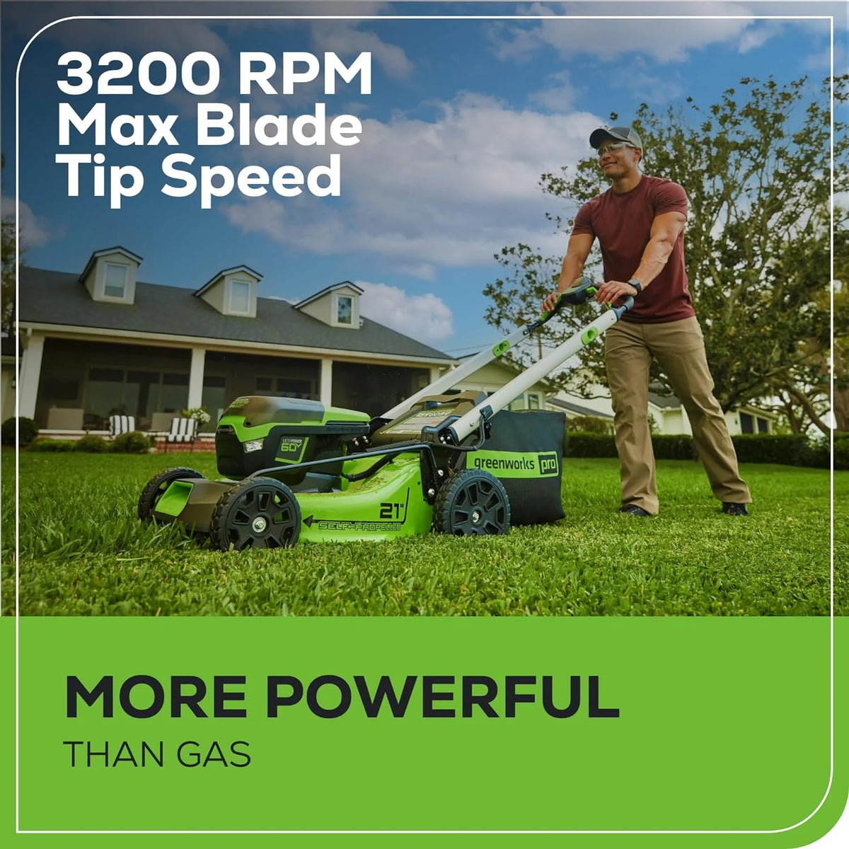 60V 21 Cordless (Self-Propelled) Lawn Mower . 2 x 4.0Ah Batteries and Dual Port Rapid Charger