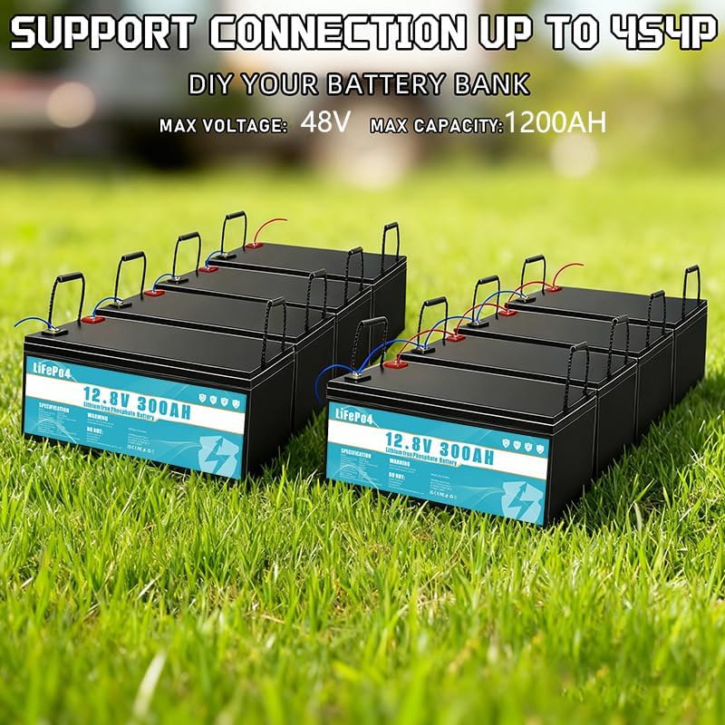LiFePO4 Batterie 12V 300Ah Lithium Eisenphosphat Batterie. ausgestattet mit 300A BMS. Lebensdauer über 8 Jahre. geeignet für Camping. Solarenergie.