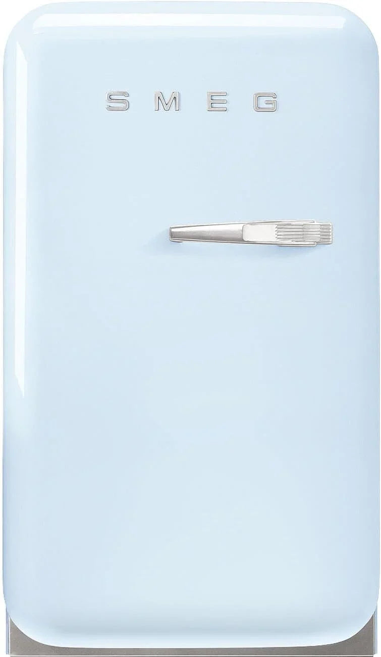 Smeg. FAB5LDPB6 Minibar Kühlschrank. Vintage. eine Tür. 34 l. Scharniere links. statische Kälte. 2 verstellbare Einlegeböden. Flaschenhalter und LED-