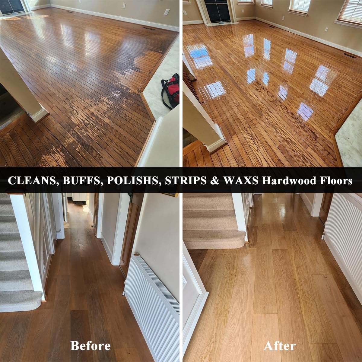Commercial Floor Scrubber Machine with Brushes and Pads. Heavy Duty Floor Buffer Polisher and Cleaner- Deep Cleaning Tile and Grout. Hardwood Floors and Carpets without Getting on Hands and Knees