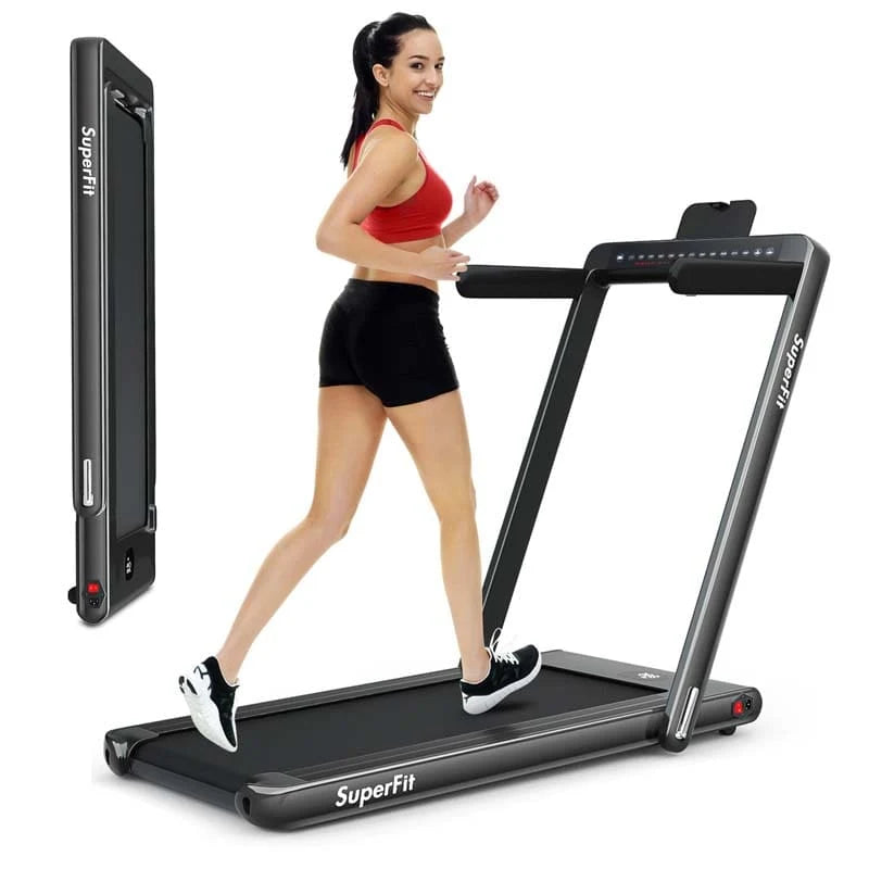 2-in-1 Folding Electric Treadmill. 2.25 HP. Under-Desk. with Dual Display and Smart App Control