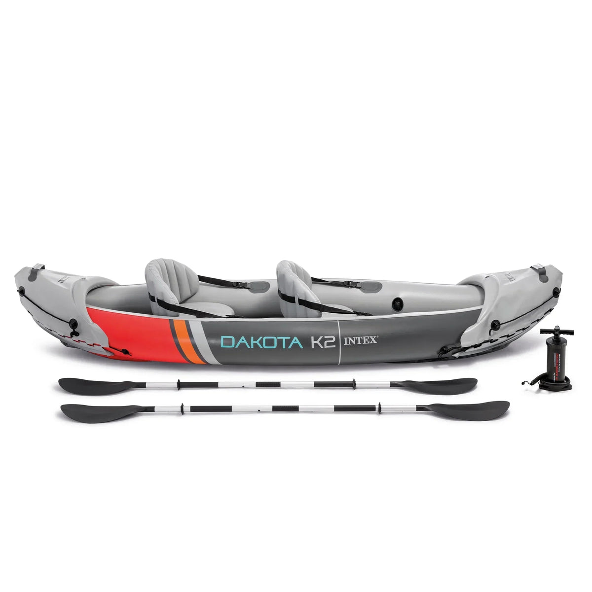 2025 Intex Dakota K2 Kayak inflable de vinilo para 2 personas. con remos y bomba – Caja abierta