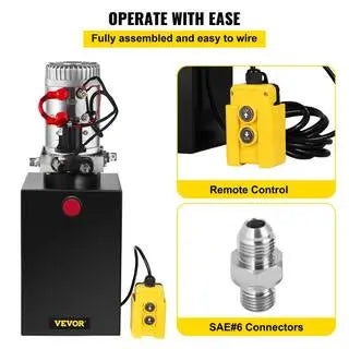 12 qt. 12-Volt 3200 PSI Hydraulic Power Pump Electric Dump Trailer Pump with Steel Reservoir for Car Lift.