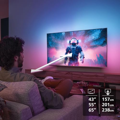 Philips Ambilight 55PUS8600 4K QLED Smart TV - 55 Zoll Display mit P5 Perfect Picture Engine Ultra HD. Titan OS. Dolby Vision und Dolby Atmos Sound