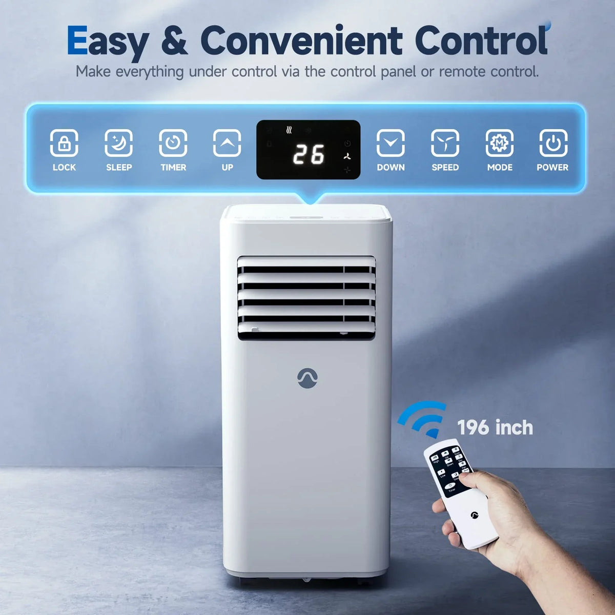 10000 BTU Portable AC for Room up to 450 Sq. Ft