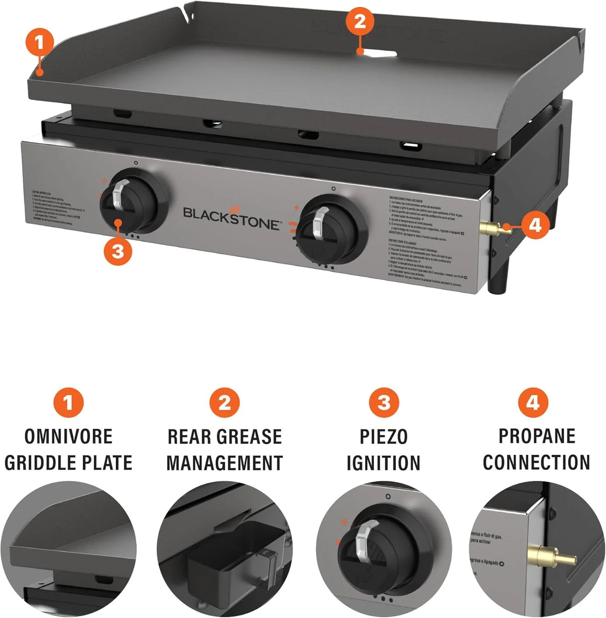 1813 Original 22 Tabletop Griddle with Hood and Stainless Steel Front Plate. Powder Coated Steel. Black