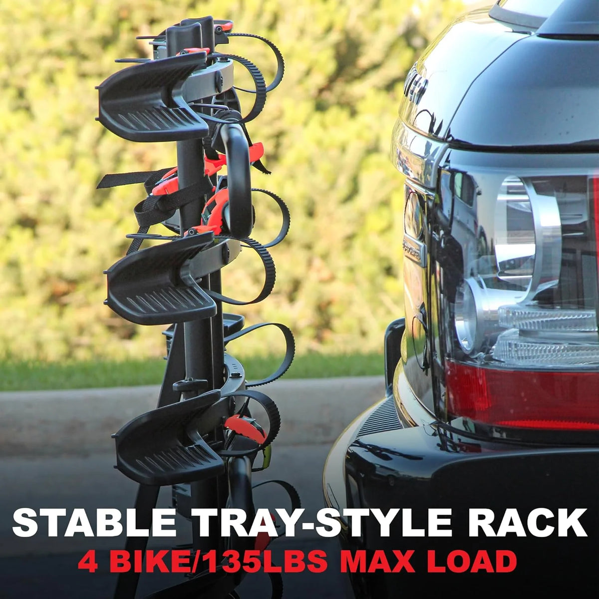 Rack - MAX Mounting Bracket Tray - Suitable for SUVs. trucks. and vans - 4 bicycle mounting brackets for seats - Foldable. with locking arms. 2-inch receiver - 1 bracket