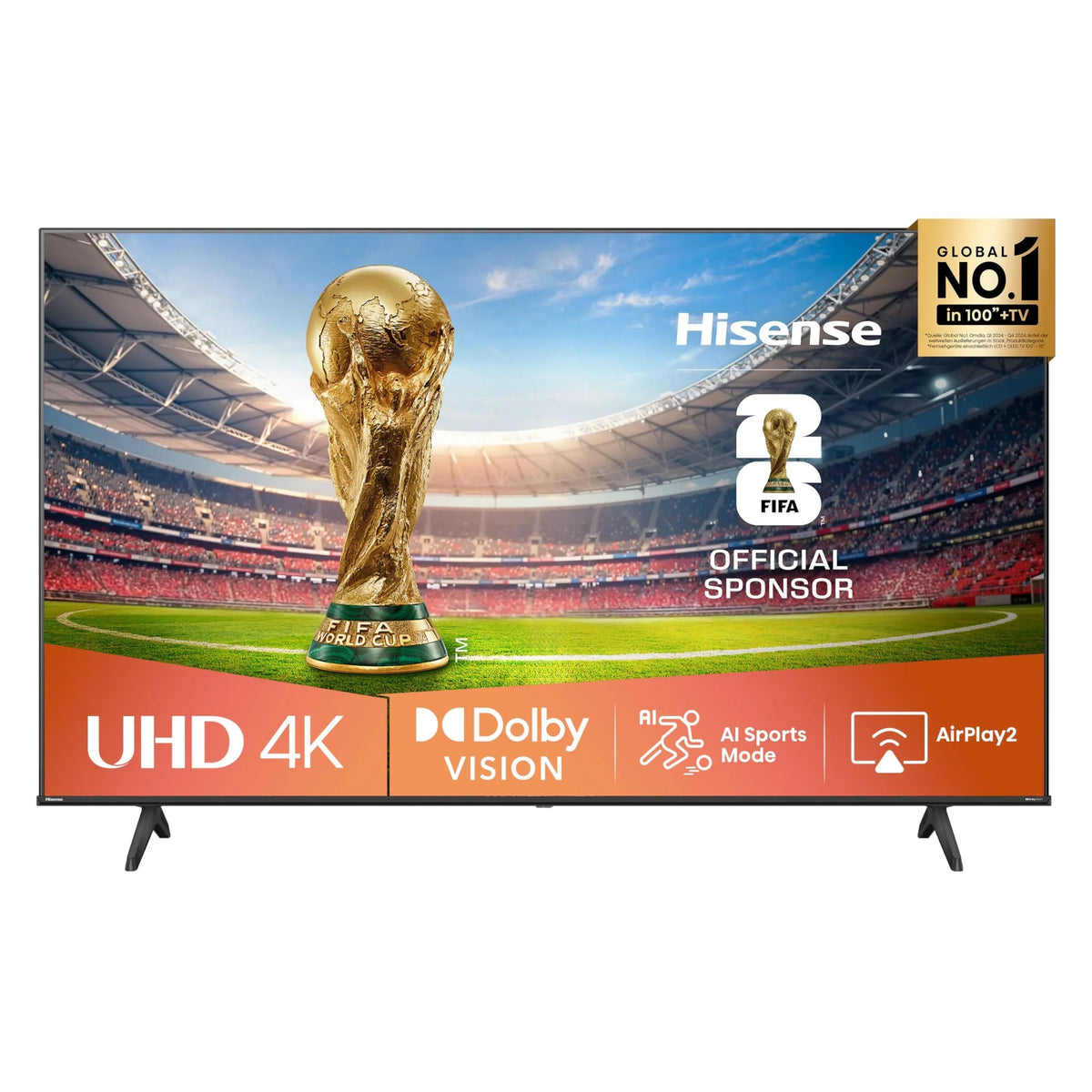 Hisense 43E6NT 108cm (43 Zoll) Fernseher. 4K UHD Smart TV. Precision Colour. HDR. Dolby Vision. 60Hz. Triple Tuner DVB-C/S/S2/T/T2. WiFi. HDMI 2.1.