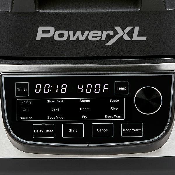 6-Qt 12-in-1 Grill and Air Fryer Combo. 1550W. Stainless Steel