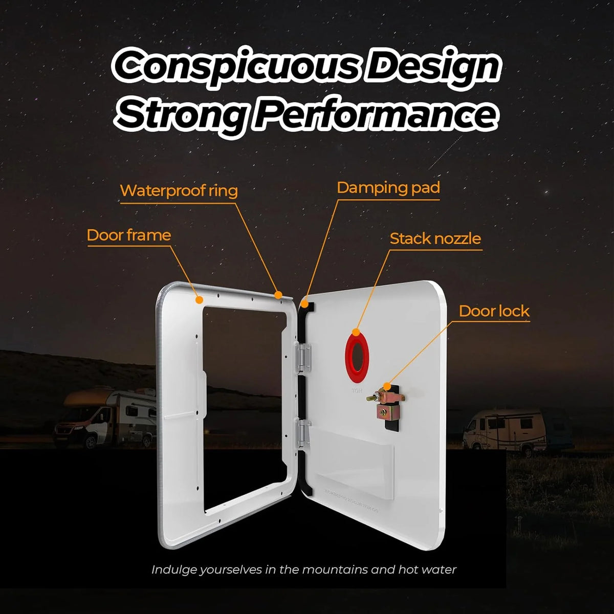 RV Tankless Water Heater without Door. . Propane Gas. DC 12V. 3 Optional Door Sizes 15x15. 15x18 and 18x18 for Refitment. Compatible with All RVs. Sufficient Power. High Altitude