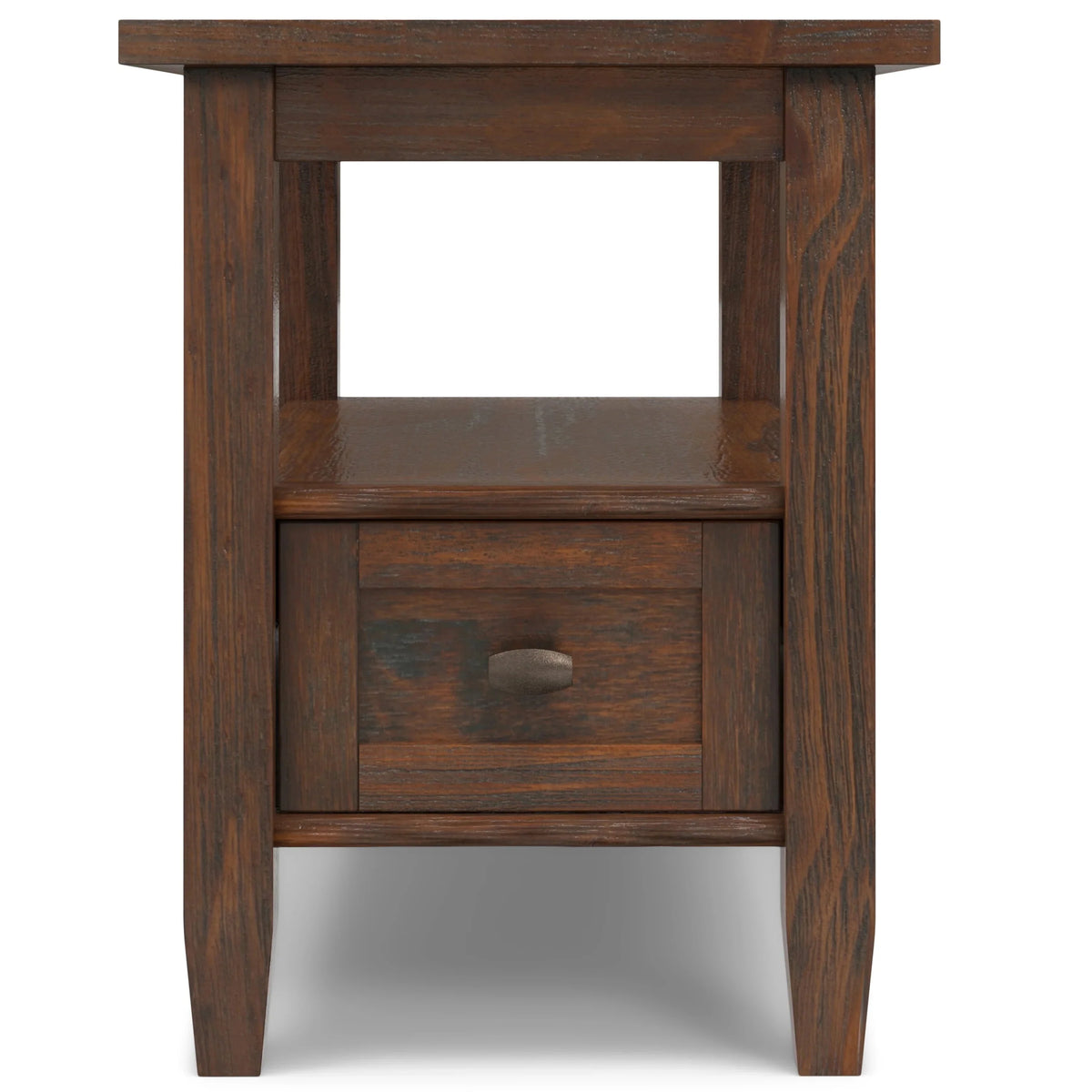 14 Wide Solid Wood Narrow Side Table. Rectangle Transitional Style Accent Table