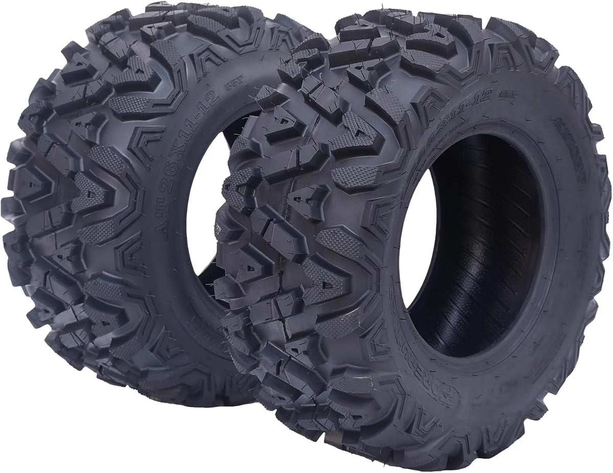 26x12x12 Atv Tires. Set of 2 Atv Tires 26x12-12 6PR. All Terrain Atv/Utv Off-Road Tires. Black