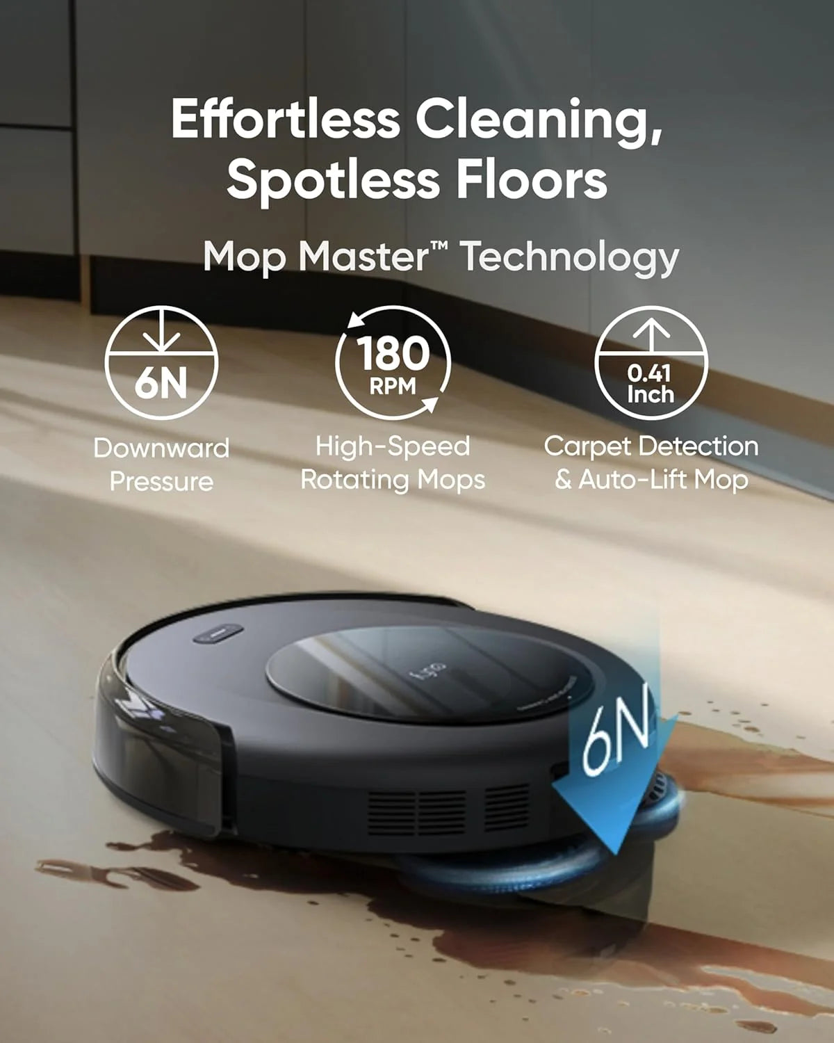 Robot Vacuum C10 with Self Emptying Station. Up to 60 Days Hands Free Cleaning. Edge Expansion Brush. 4000Pa Powerful Suction. 2.85-Inch Ultra-Slim Body. Smart Mapping. Lidar Navigation