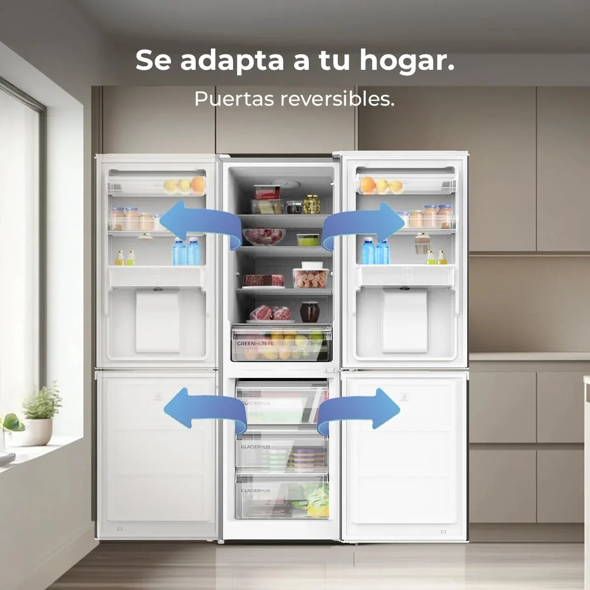 Cecotec Frigorífico Combi 2 Puertas con dispensador de agua Bolero CoolMarket Combi 296 DF WD Dark E. 296L. 60cm de ancho. Funciones FastCooling.