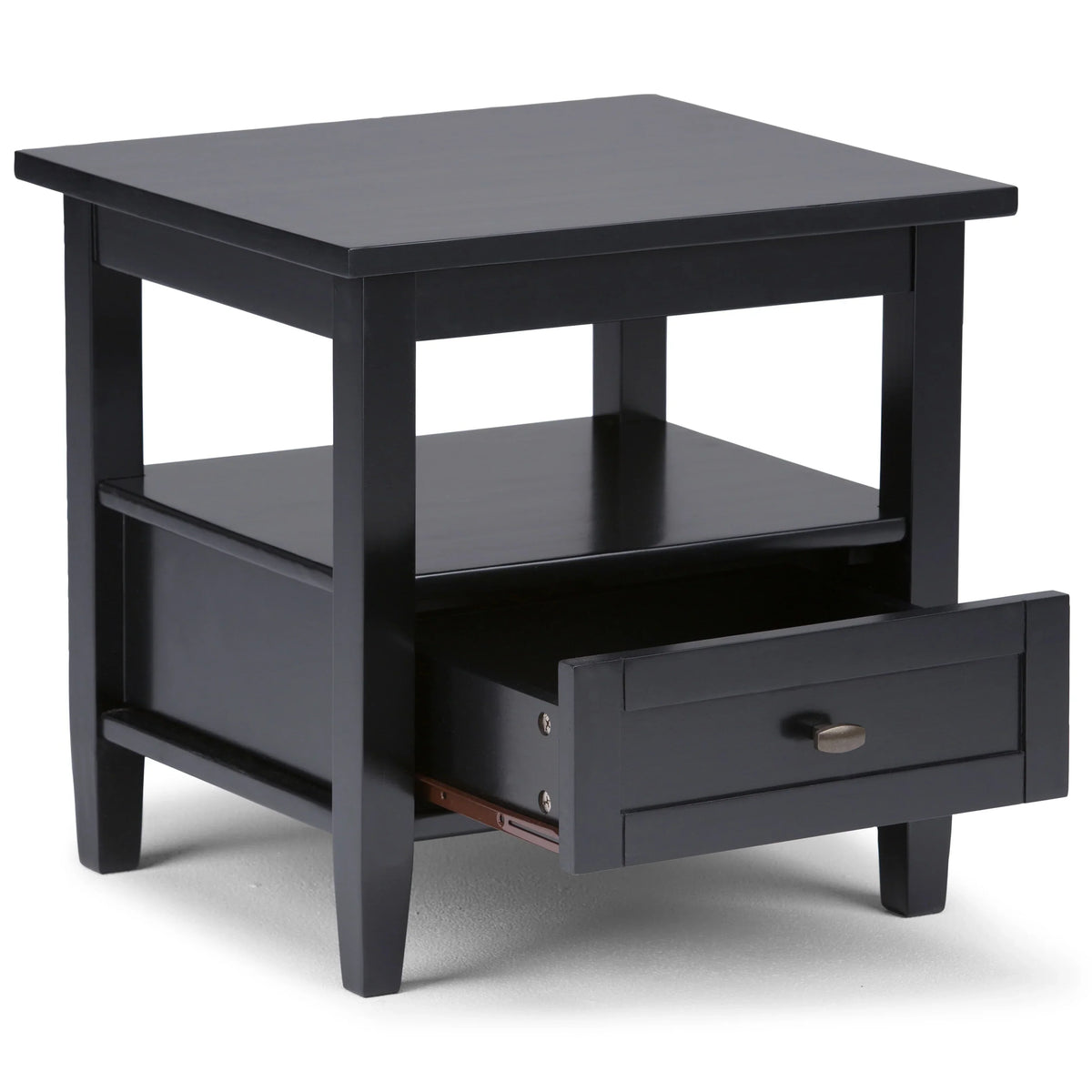 20 Inch Wide Solid Wood Rectangle End Table. Transitional Side Table