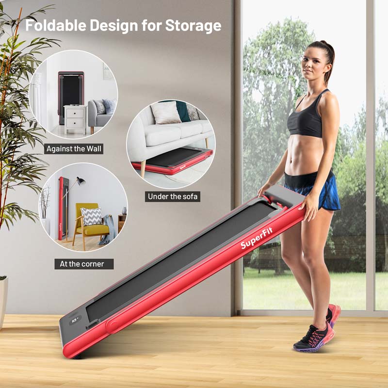 2-in-1 Folding Electric Treadmill. 2.25 HP. Under-Desk. with Dual Display and Smart App Control