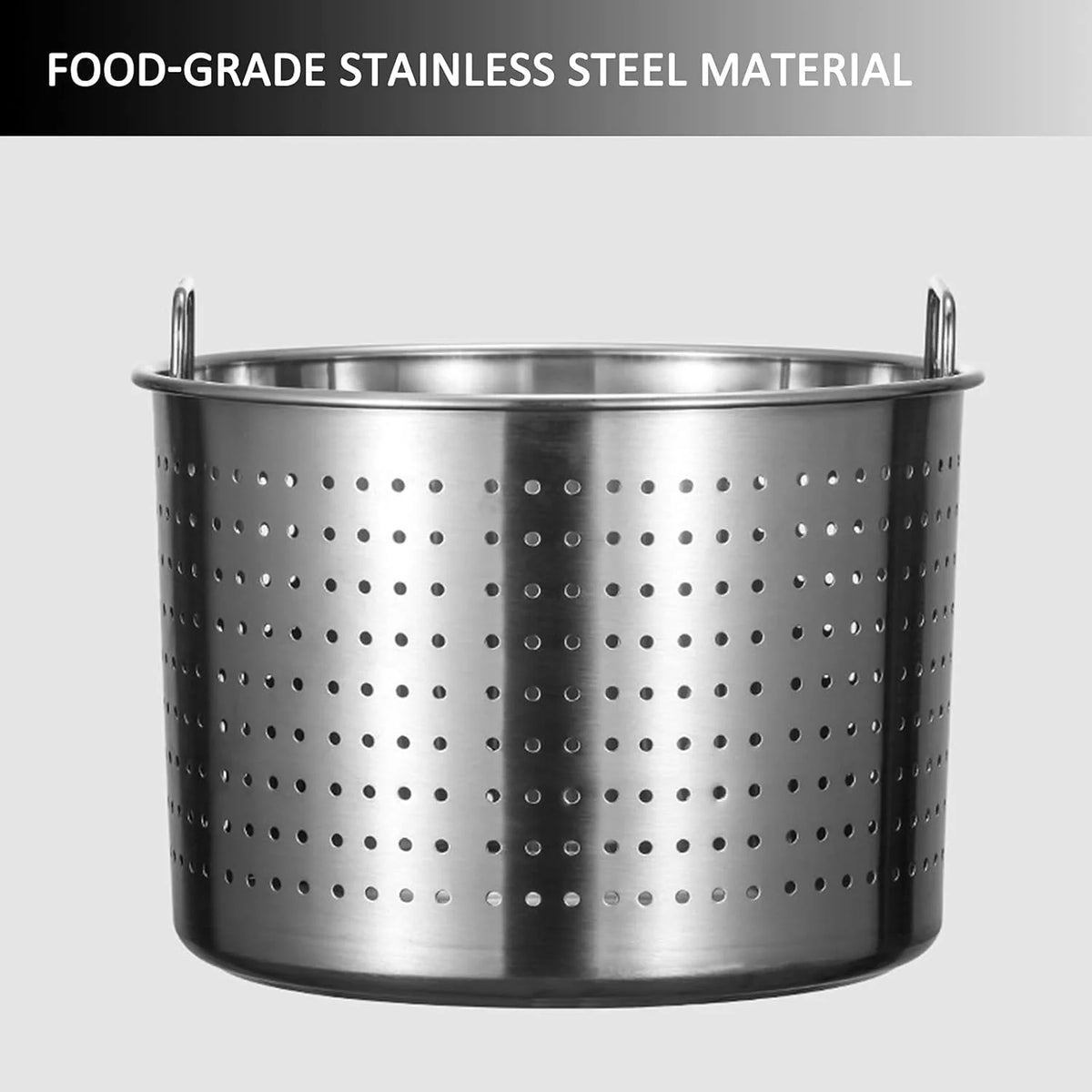 Outdoor Cooking Crawfish Seafood Boil Pot - Stainless Steel Stock Pot with Strainer Basket for Lobster Crab Boil and Shrimp Boil.17.8in/100 quart/25 Gallon