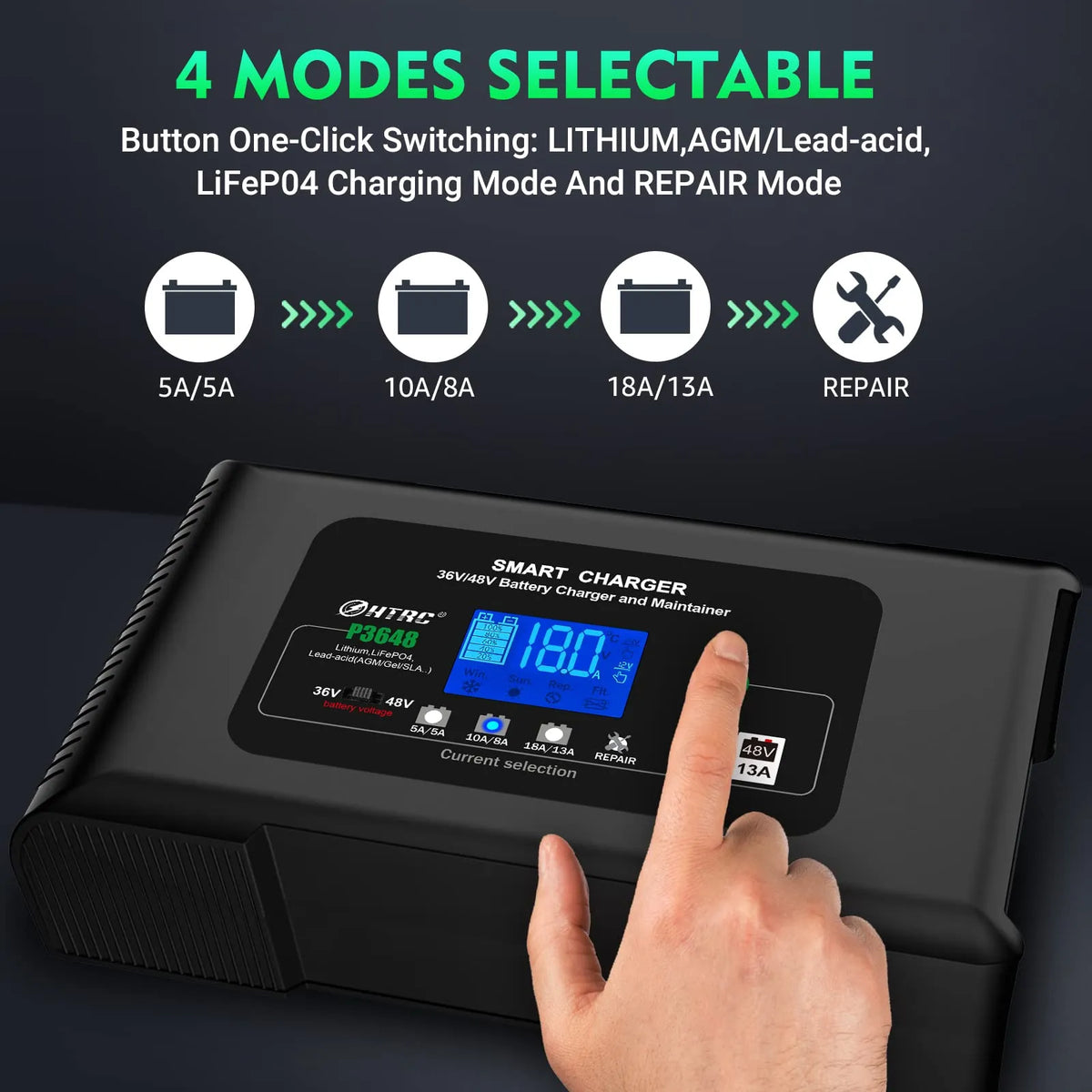 36 Volt Golf cart Charger 18-Amp Smart Charger. Car Battery Charger.Trickle Charger.36V.18-Amp and 48V.13-Amp.Lithium.LiFePO4.Lead-Acid AGM/Gel/
