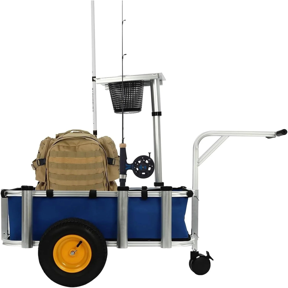 Fishing Cart. Pneumatic Tires. Beach Trailer with Large Cargo Basket. 176lbs Load Capacity. 35.4 * 15.7 * 9.8in Beach Cart Wagon .for Picnic