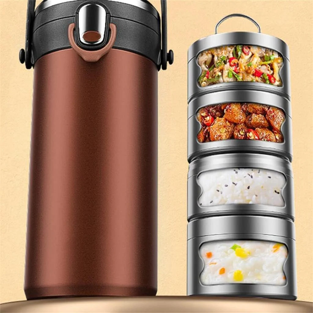 Insulated Lunch Box. Insulated Multi-layer Stainless Steel Preservation Box. Portable Home Lunch Box
