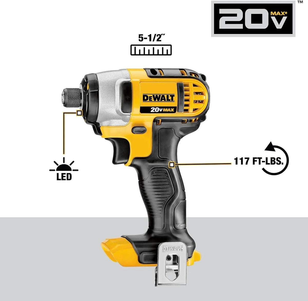 20V MAX Cordless Drill and Impact Driver. Power Tool Combo Kit with 2 Batteries and Charger