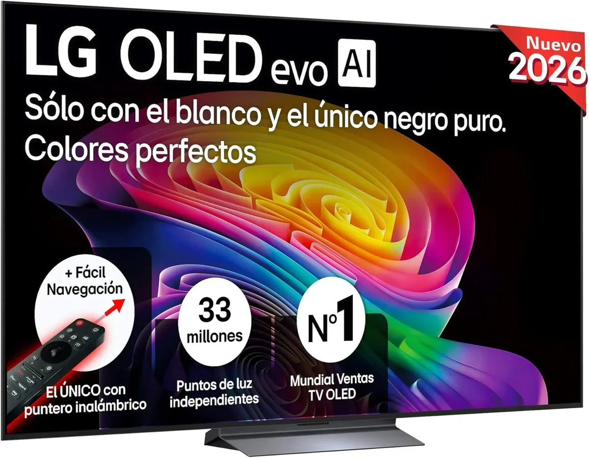 LG OLED65C54LA - TV 65. OLED EVO 4K. Smart TV AI C5. WebOS 25. Super Upscaling. Dolby Vision and Dolby Atmos. AMD FreeSync. Alexa/Google Assistant.