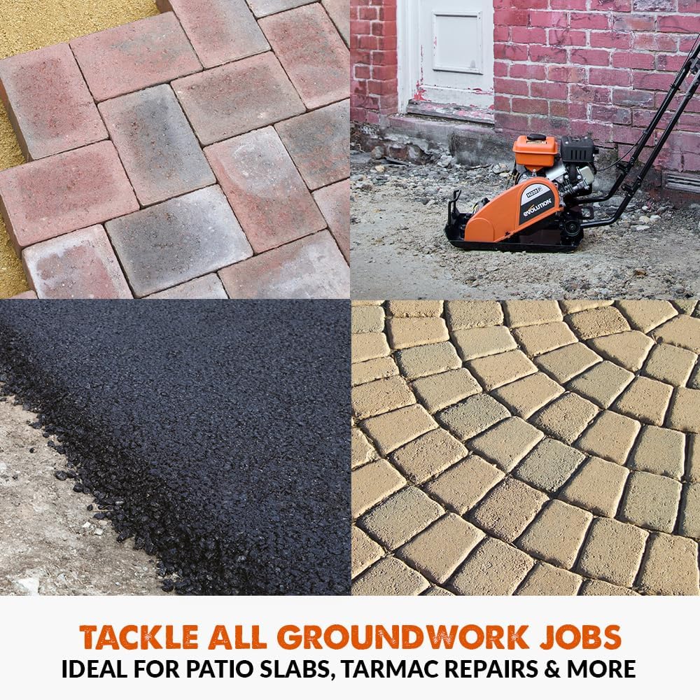 Electric Compactor Plate - Ideal For Levelling Pavement. Artificial Turf Ground Preparation. Patio. Blockwork. Sand. Soil & More