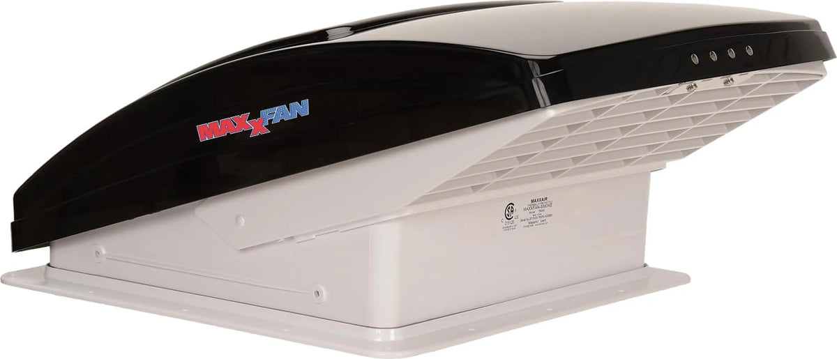 Deluxe Vent. Fan and Vent Cover All in One - Powerful 10-Speed Reversible Fan with Thermostat. Built-in Rain Cover. Remote Control. Intake & Exhaust Fan. Smoke (00-07500K)