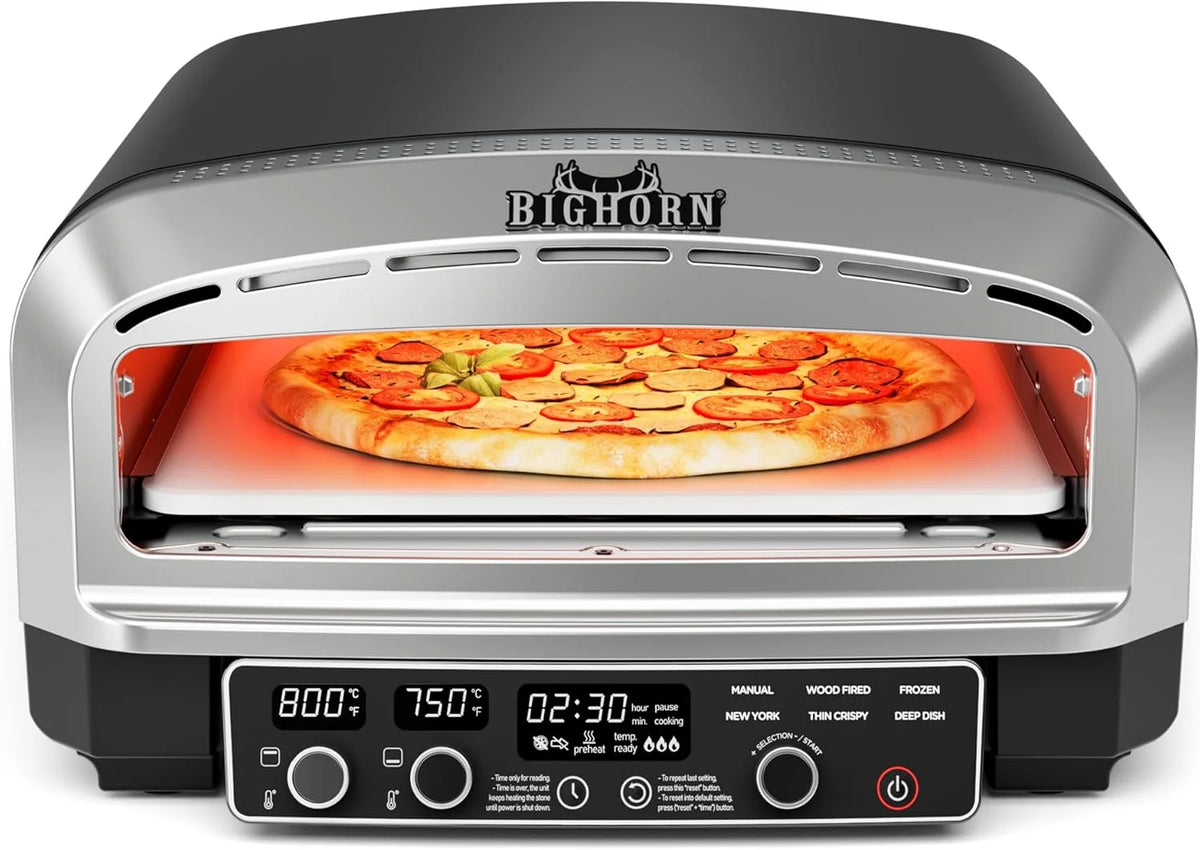 14-Inch Countertop Electric Pizza Oven. Stainless Steel