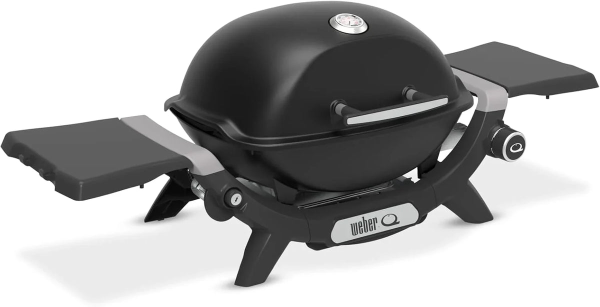 Weber Q 1200N Gasgrill mit Seitentischen/leichter Grill für Camping. Terrassen & Balkone mit Hochleistungsbrenner. porzellanemaillierten Gussrosten &