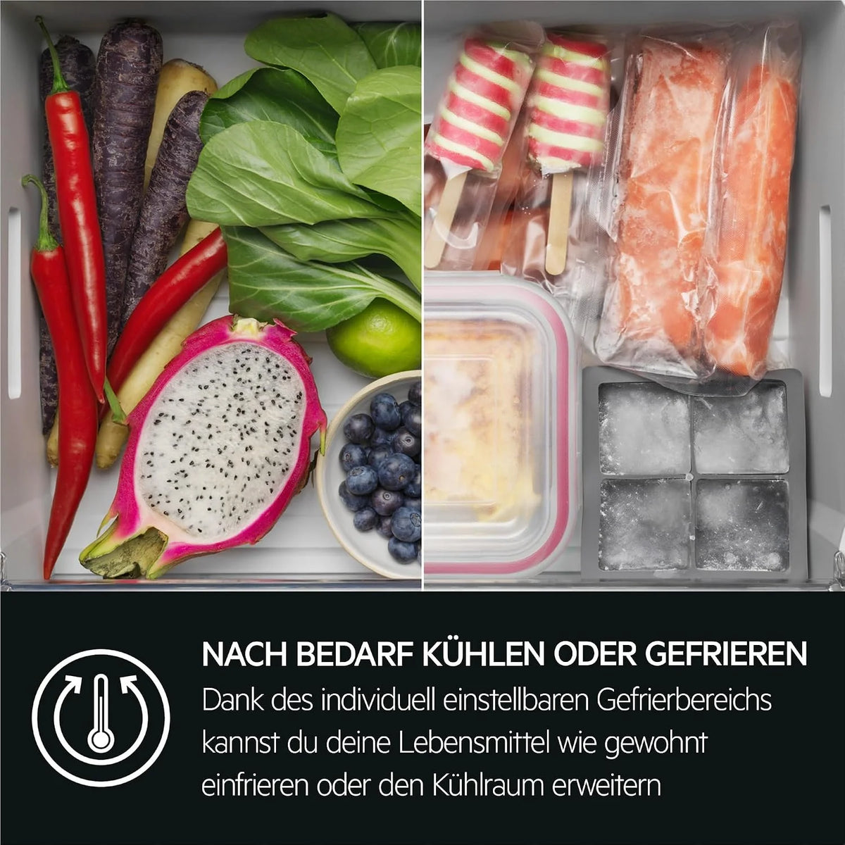 AEG Einbau-Kühl-Gefrier-Kombination 178cm. von Stiftung Warentest mit Gut (2.0) Bewertet. Serie 8000: 360°Cooling Optimale Luftfeuchtigkeit. Kühl- (