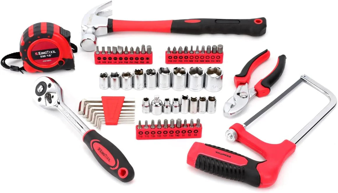 Home Tool Set Kit - 286 PCS Home Auto Repair Tool Kit with Rolling Tool Box. Mechanic Tool Sets with 21V Max Cordless Power drill. Perfect for Homeowner. Diyer. Handyman