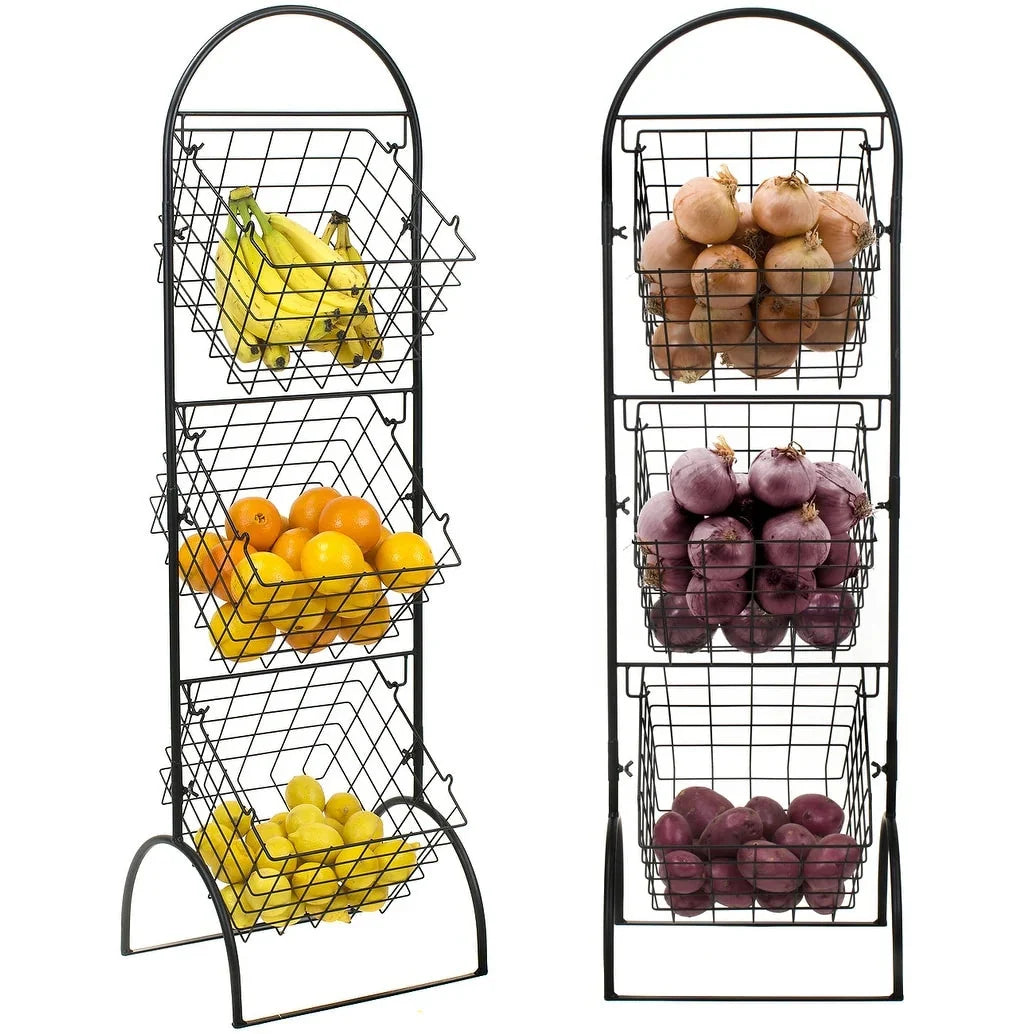 3 Tier Wall Mounted Storage Rack. Multi-Level Floating Shelf Organizer for Kitchen. Bathroom. Bedroom and Home Storage