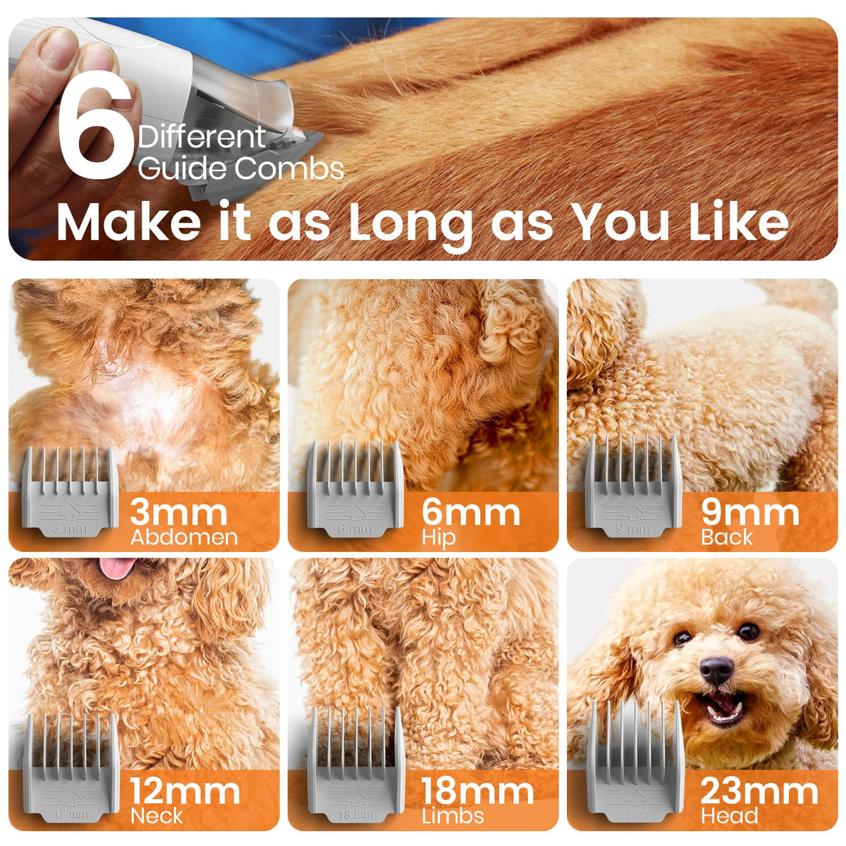 3-in-1 Dog Grooming Vacuum Kit with Clipper and Nail Grinder. Pet Hair Trimmer and Grooming Tool Set