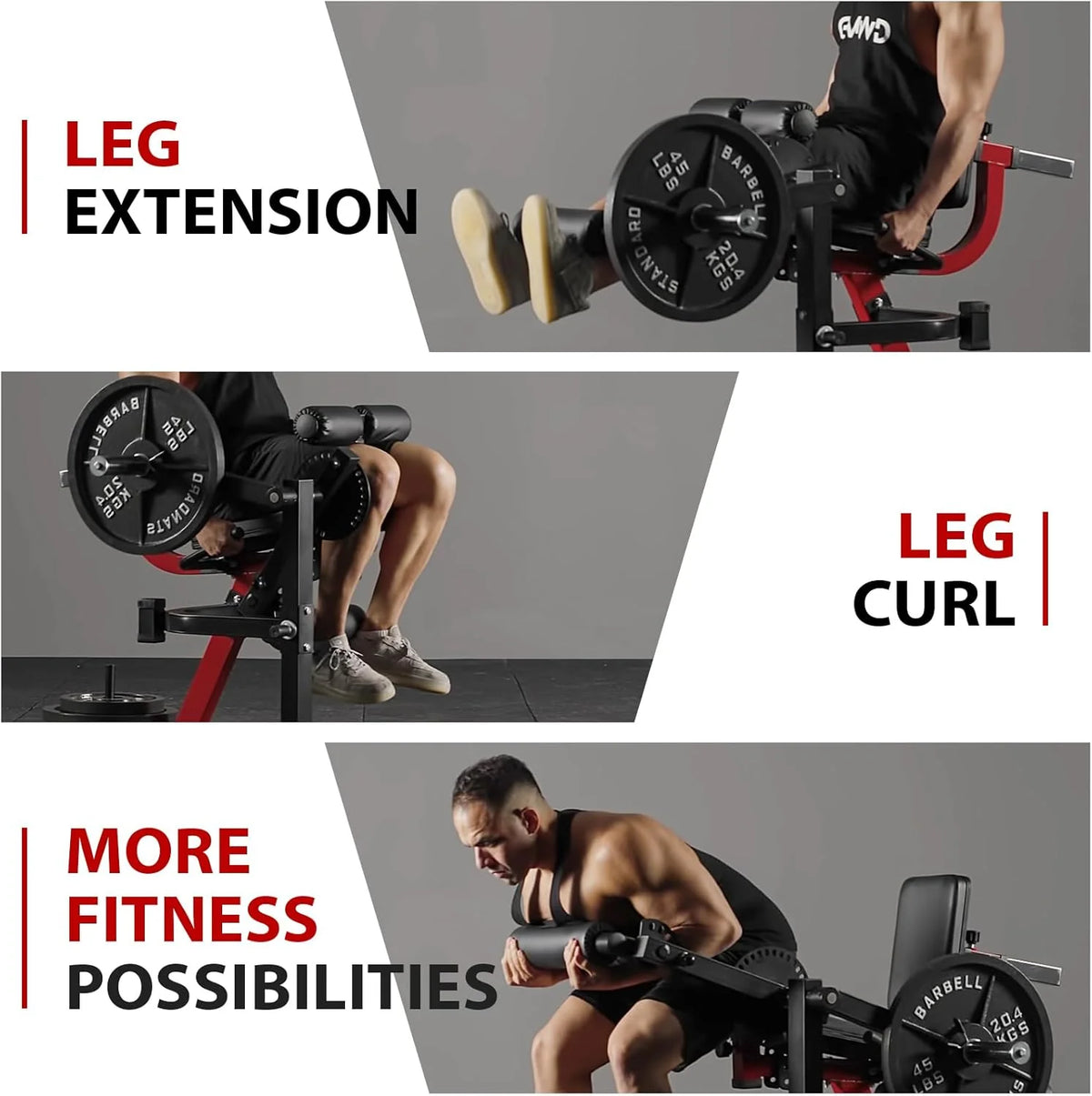Leg Extension and Curl Machine. Lower Body Special Leg Machine. Adjustable Leg Exercise Bench with Plate Loaded. Leg Rotary Extension for Thigh. Home Gym Weight Machine
