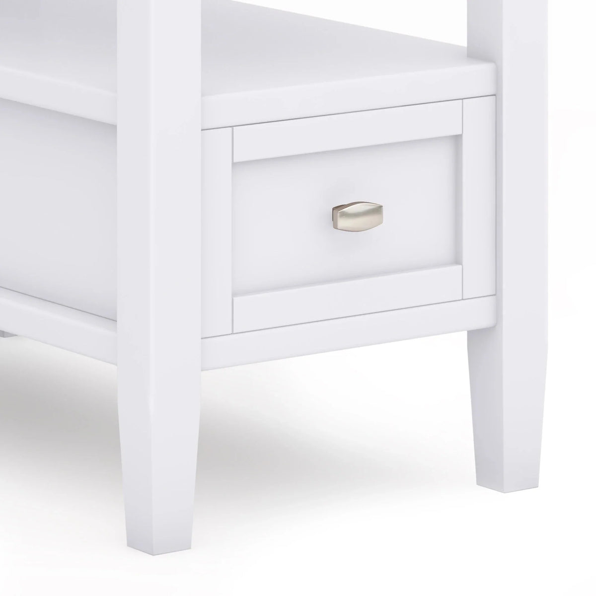 14 Wide Solid Wood Narrow Side Table. Rectangle Transitional Style Accent Table