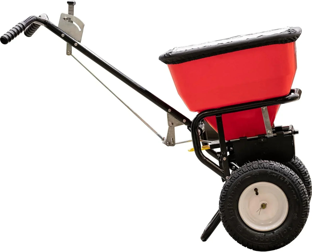 100-Lb. Walk-Behind Push Spreader for Grass Seed. Salt. De-Icer and Fertilizer