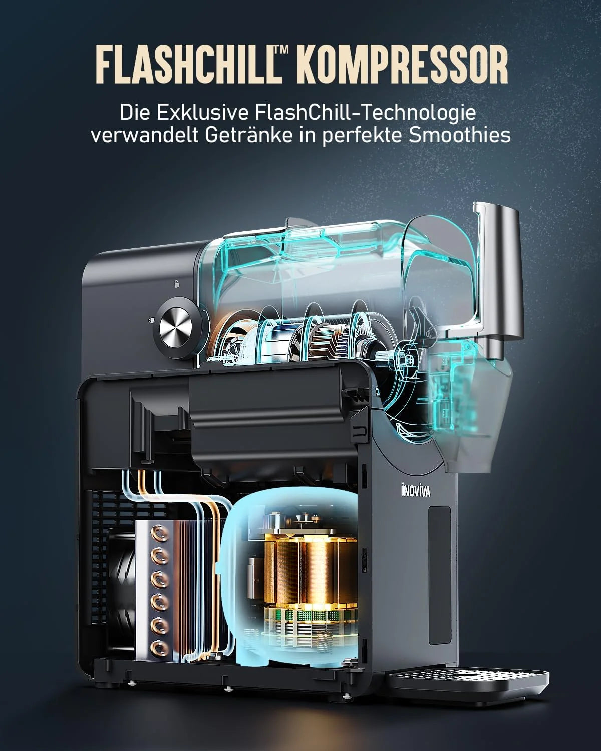 INOVIVA Slush Maschine 2.6L. kein Eis erforderlich. Slushie für Zuhause mit Selbstreinigung. 5 voreingestellte Modi. Slushies. Milchshakes. Frappés &