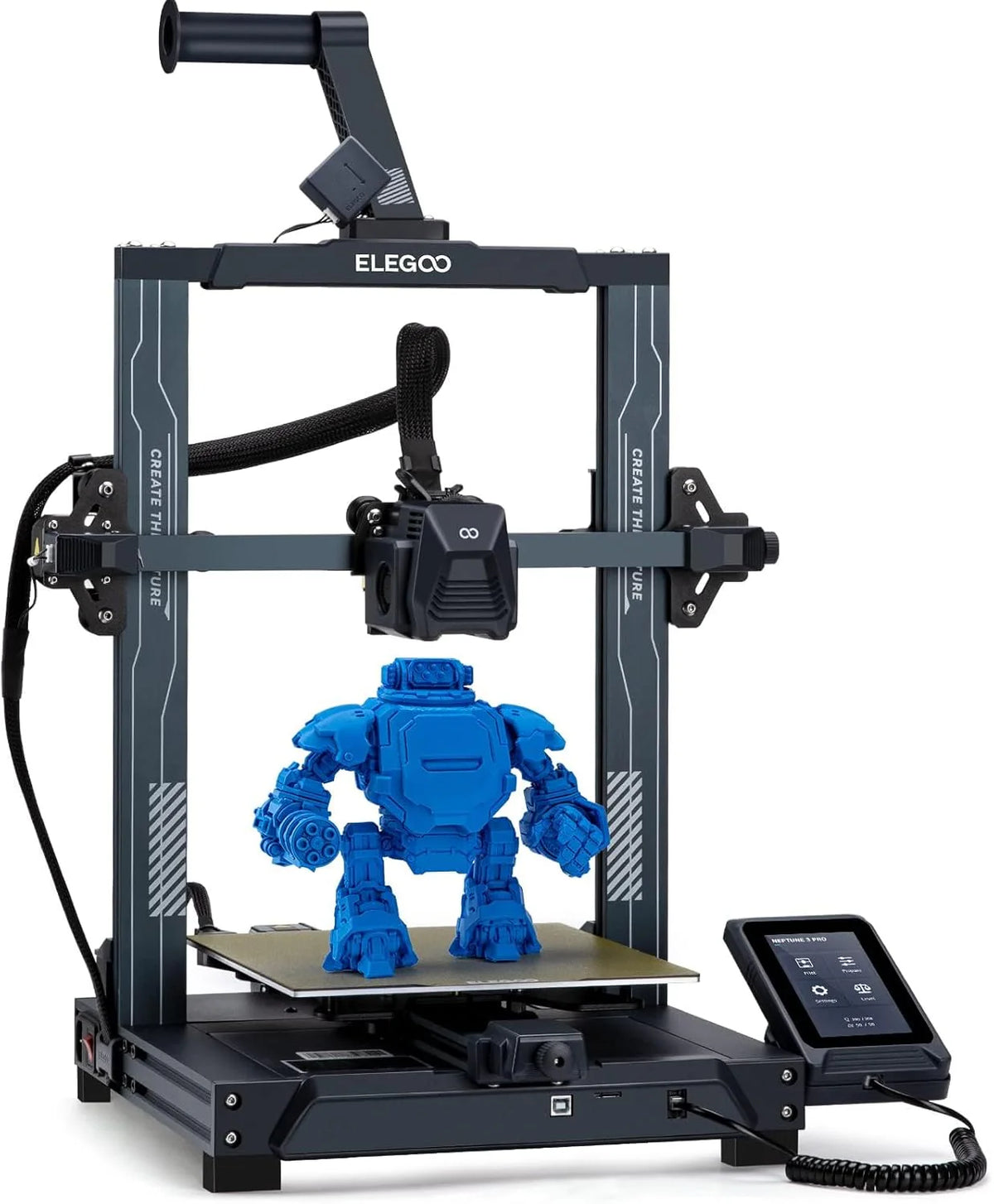 Printer with Auto Bed Leveling. Dual-Gear Direct Extruder. Dual Lead Screw Drive. Removable Capacitive Screen. 8.85x8.85x11in Large Printing Size