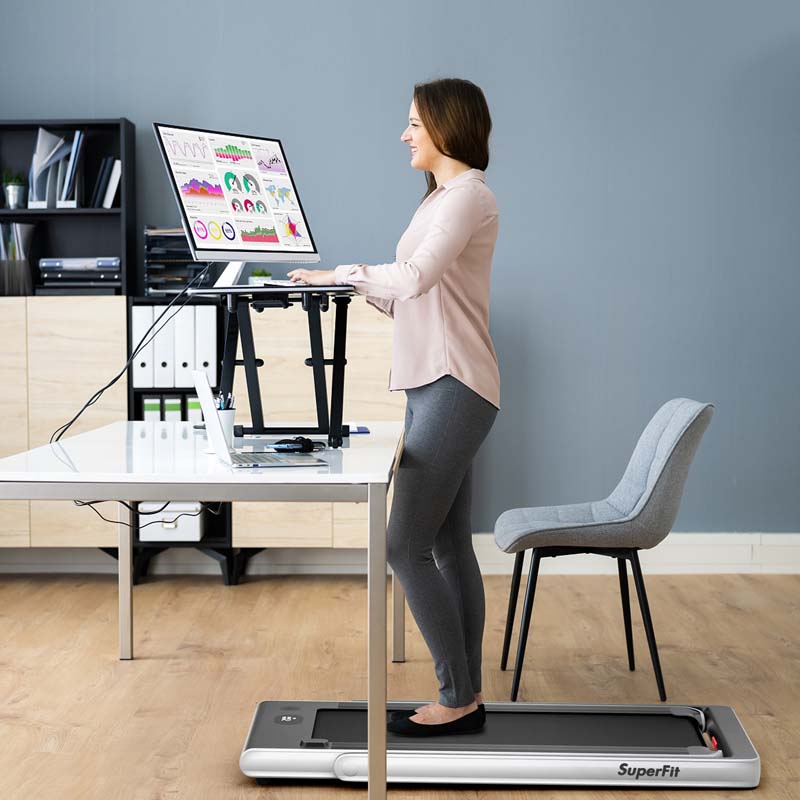 2-in-1 Folding Electric Treadmill. 2.25 HP. Under-Desk. with Dual Display and Smart App Control