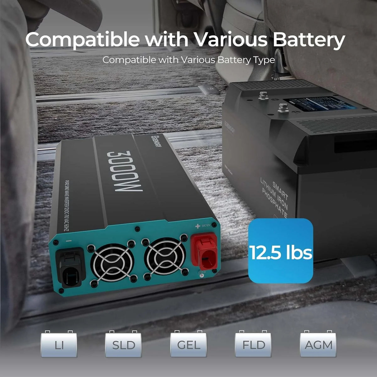 3000W Pure Sine Wave Inverter 12V DC to 120V AC Converter for Home. RV. Truck. Off-Grid Solar Power Inverter 12V to 110V with Built-in 5V/2.1A USB / Hardwire Port. Remote Controller